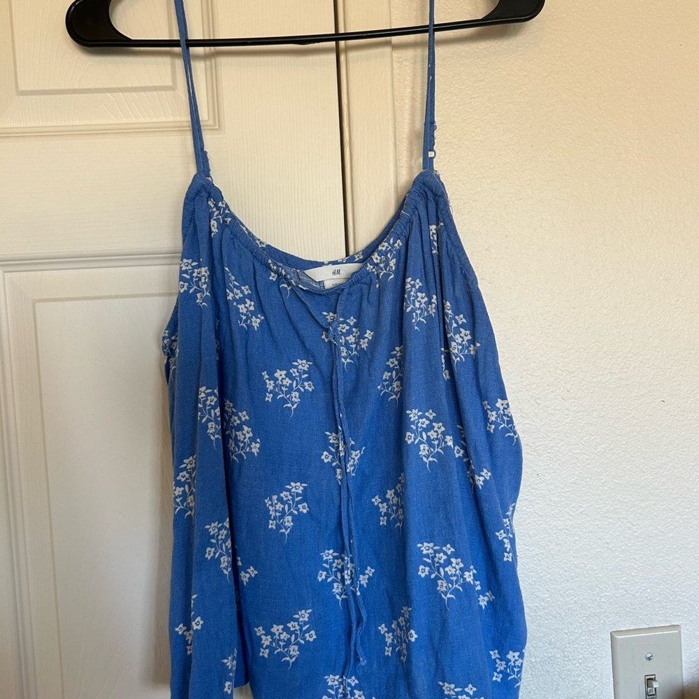 H&M Blue Floral Sleeveless Top
